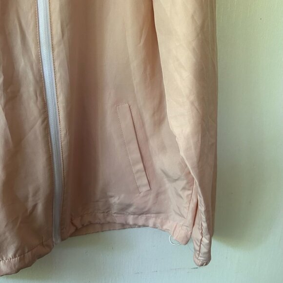 McKelvins Surf Shop Windbreaker Jacket Womens Size XS Pink Hooded Zip Front - Picture 7 of 8